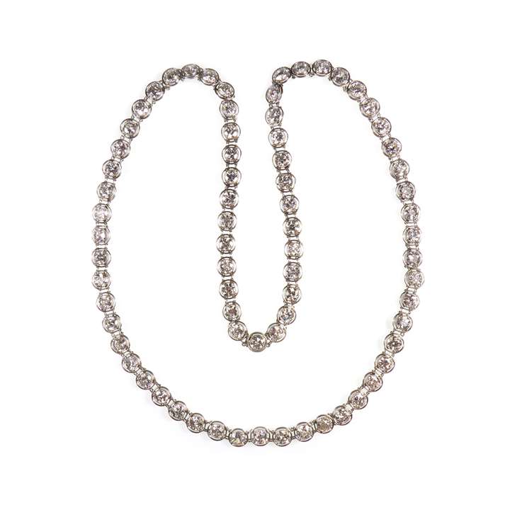 Diamond long chain necklace